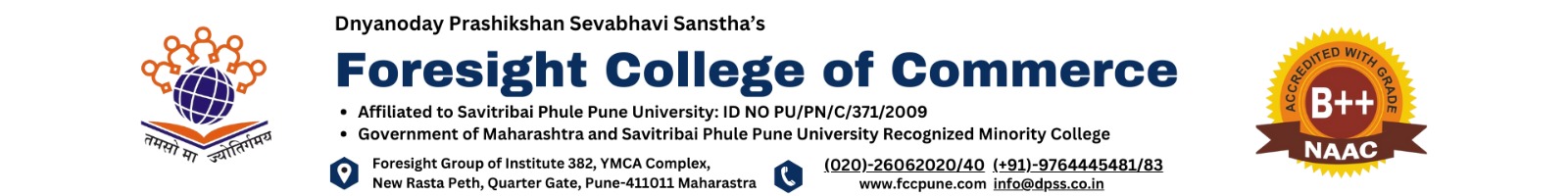 Foresight College of Commerce, Pune University B.COM BBA BBA IB BBA CA